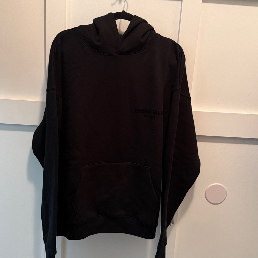 NWT Essentials Fear Of God Black Pull Over  Men's Black Hoodie Size Small
